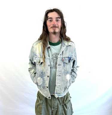 Vintage Distressed 1970s 80s Levis Denim Jean Jac… - image 1