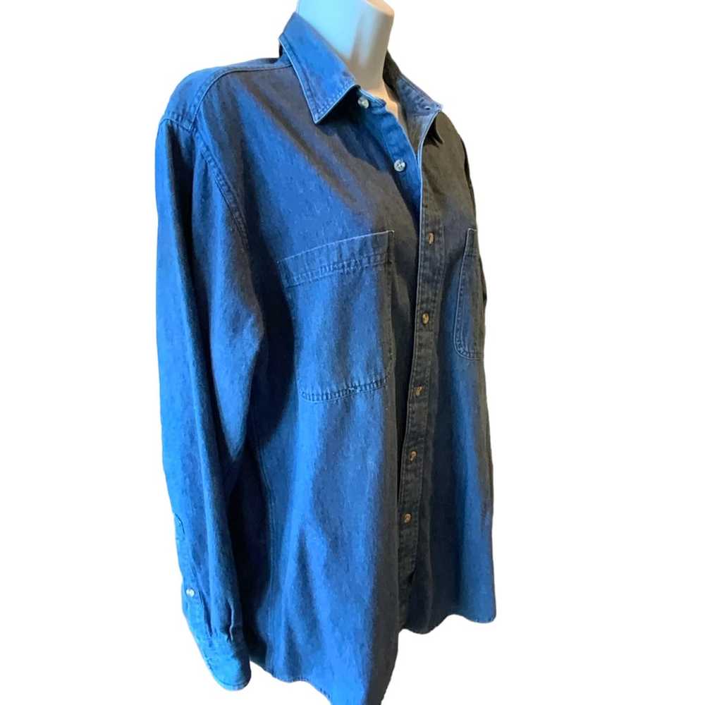 Hunt Club Chambray Vintage Top Blue Soft Cotton D… - image 2