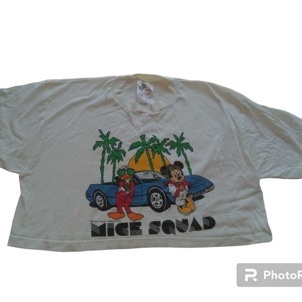 Vintage Walt Disney cropped t-shirt 'Vice Squad' … - image 1