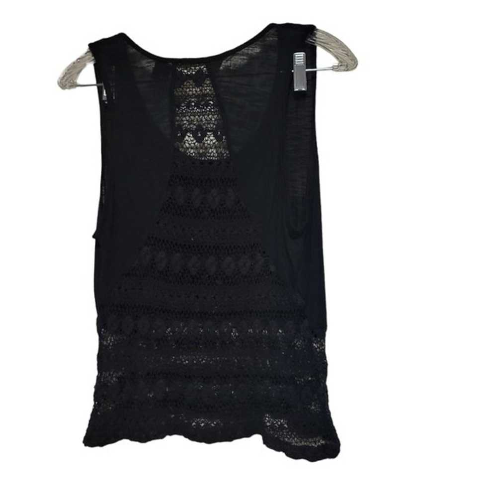 Vintage Havana Crochet Back Tank Black sz M - image 2