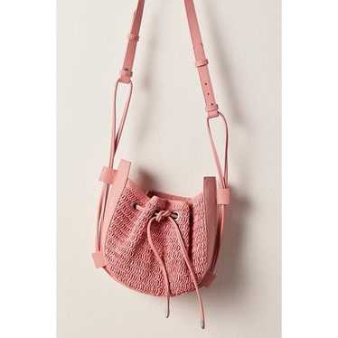 Free People Cabana Crossbody Bag Pink Leather Wov… - image 1