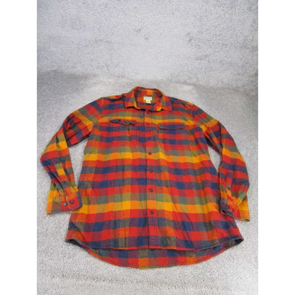 Vintage L.L. Bean Shirt Mens Large Tall Red Check… - image 1