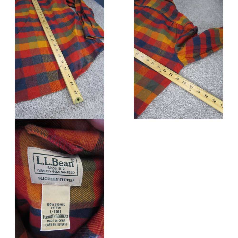 Vintage L.L. Bean Shirt Mens Large Tall Red Check… - image 4