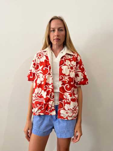 Hawaiian Floral Terry Beach Jacket