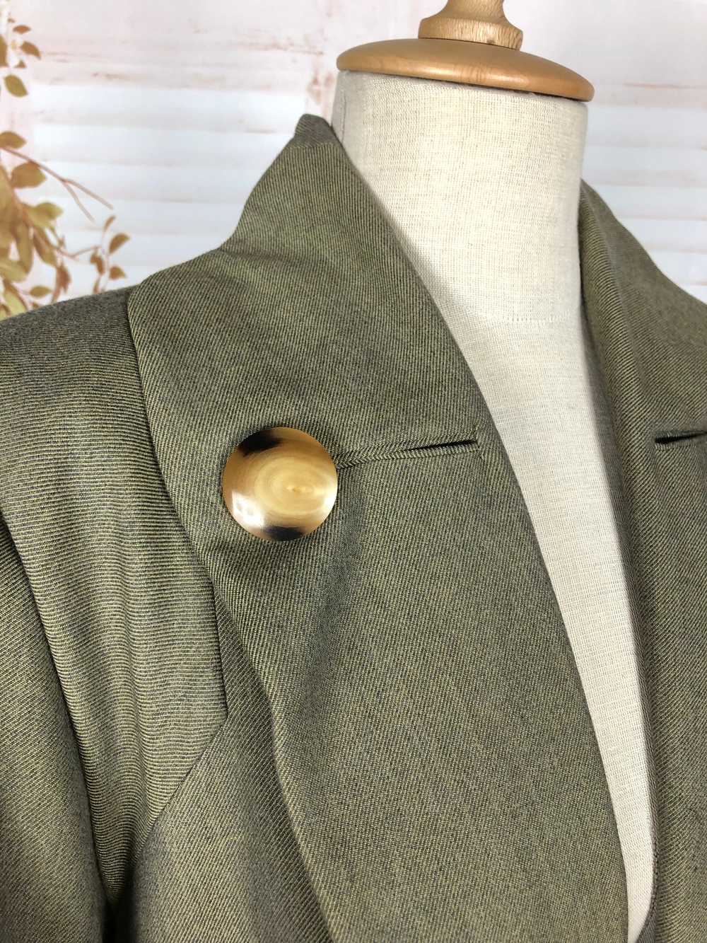 Fabulous Original 1940s Vintage Khaki Olive Green… - image 11