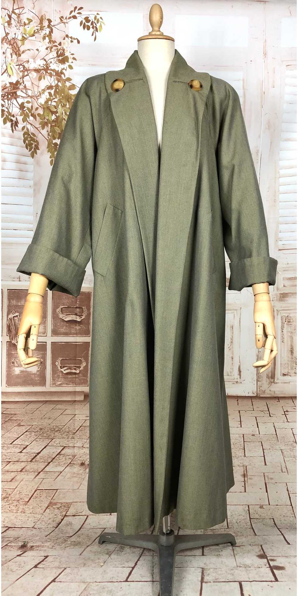 Fabulous Original 1940s Vintage Khaki Olive Green… - image 4