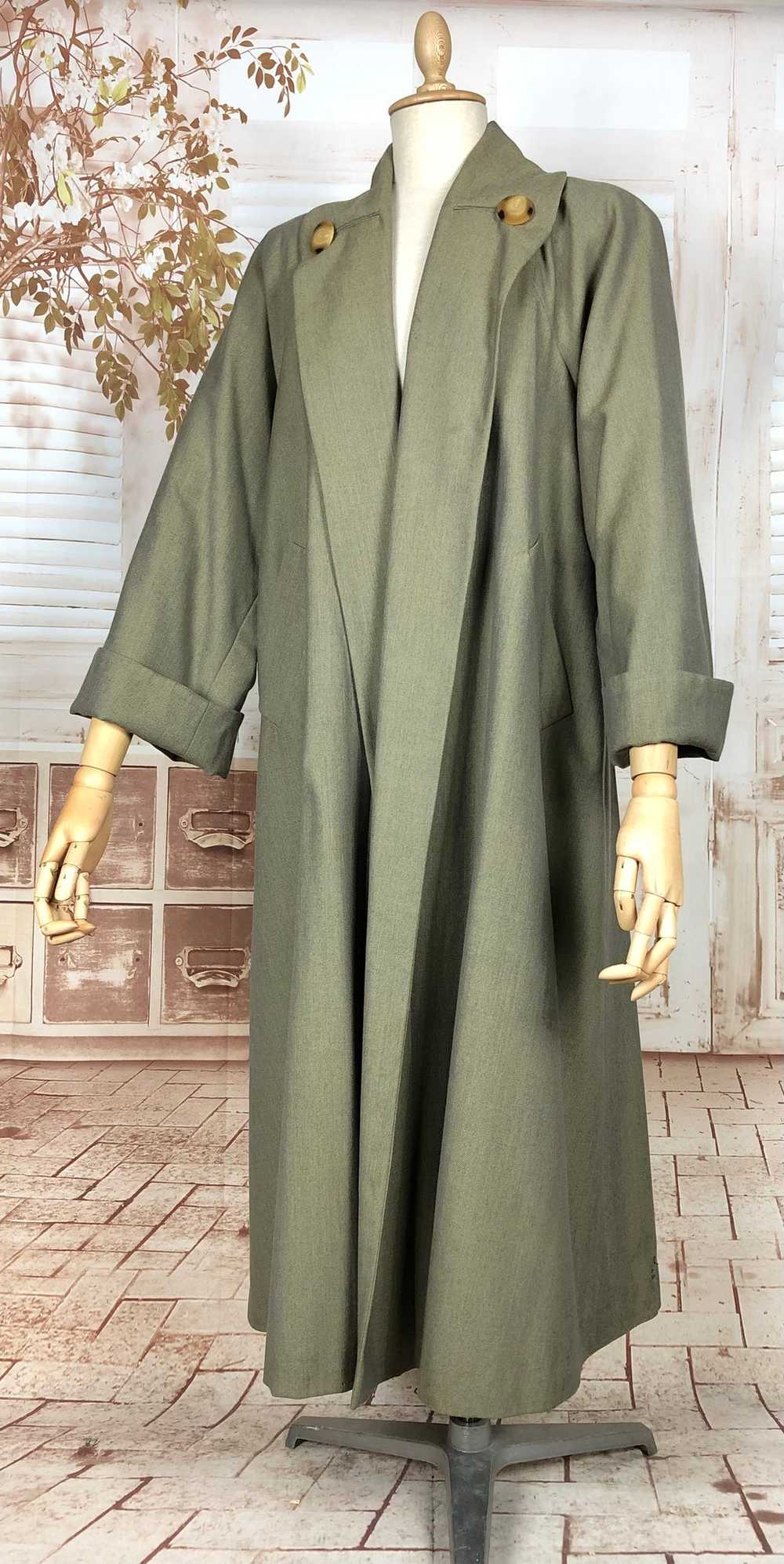 Fabulous Original 1940s Vintage Khaki Olive Green… - image 5