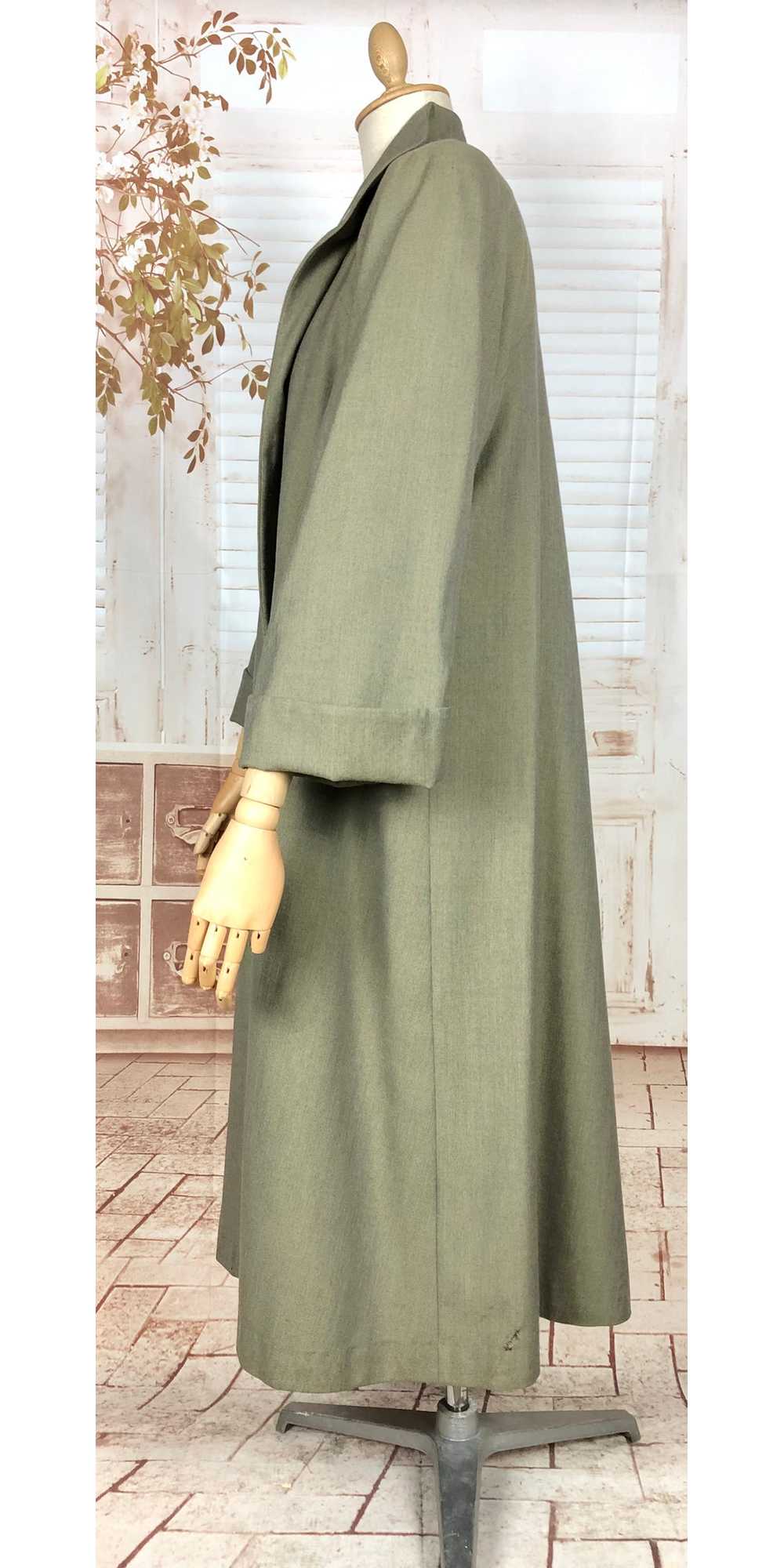 Fabulous Original 1940s Vintage Khaki Olive Green… - image 6