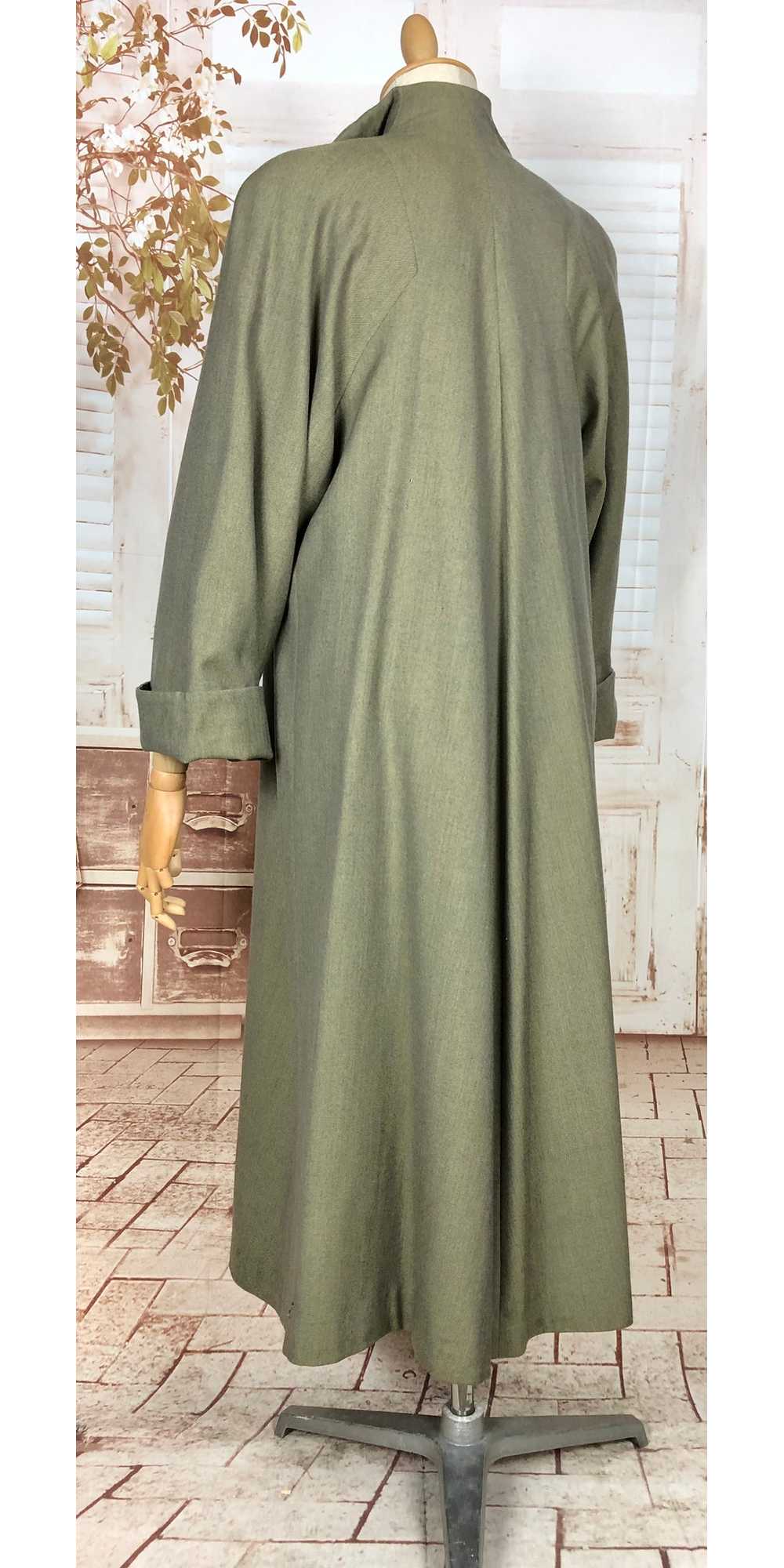 Fabulous Original 1940s Vintage Khaki Olive Green… - image 7