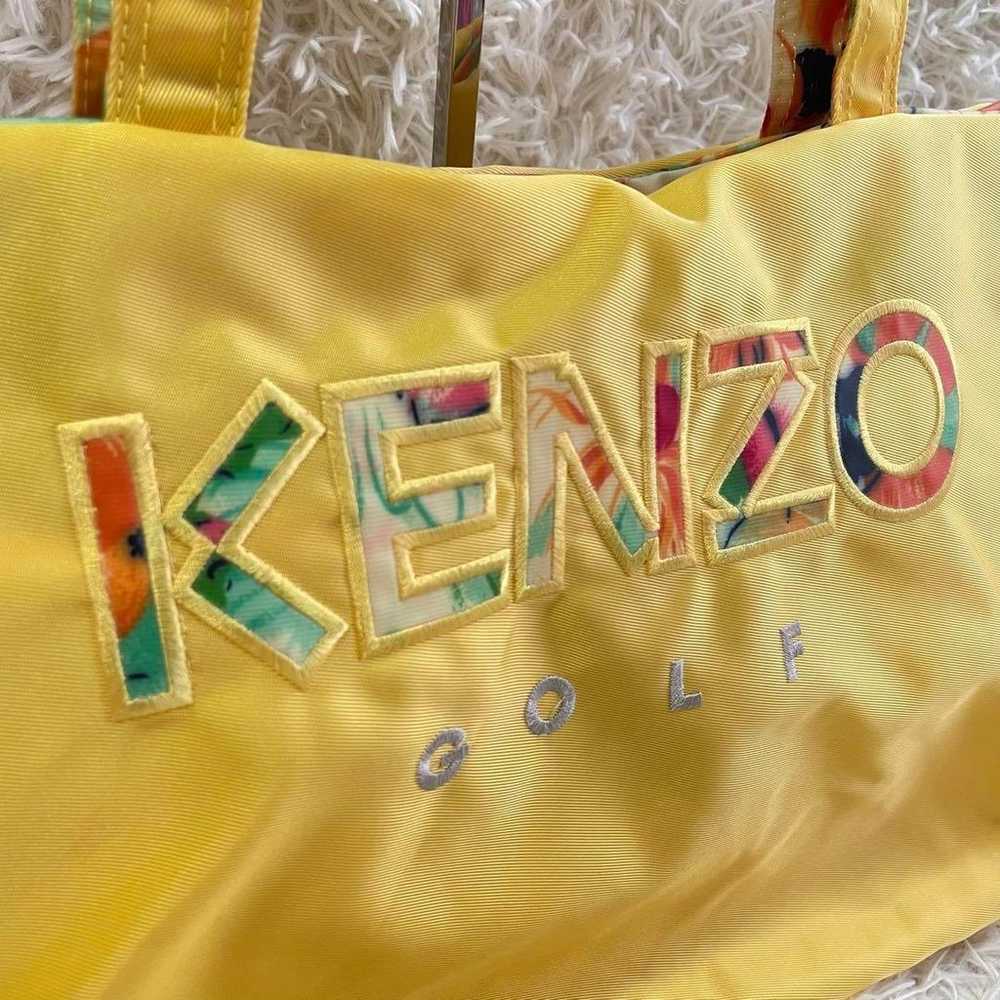 KENZO Nylon Tote Bag with Logo, Floral Pattern in… - image 4