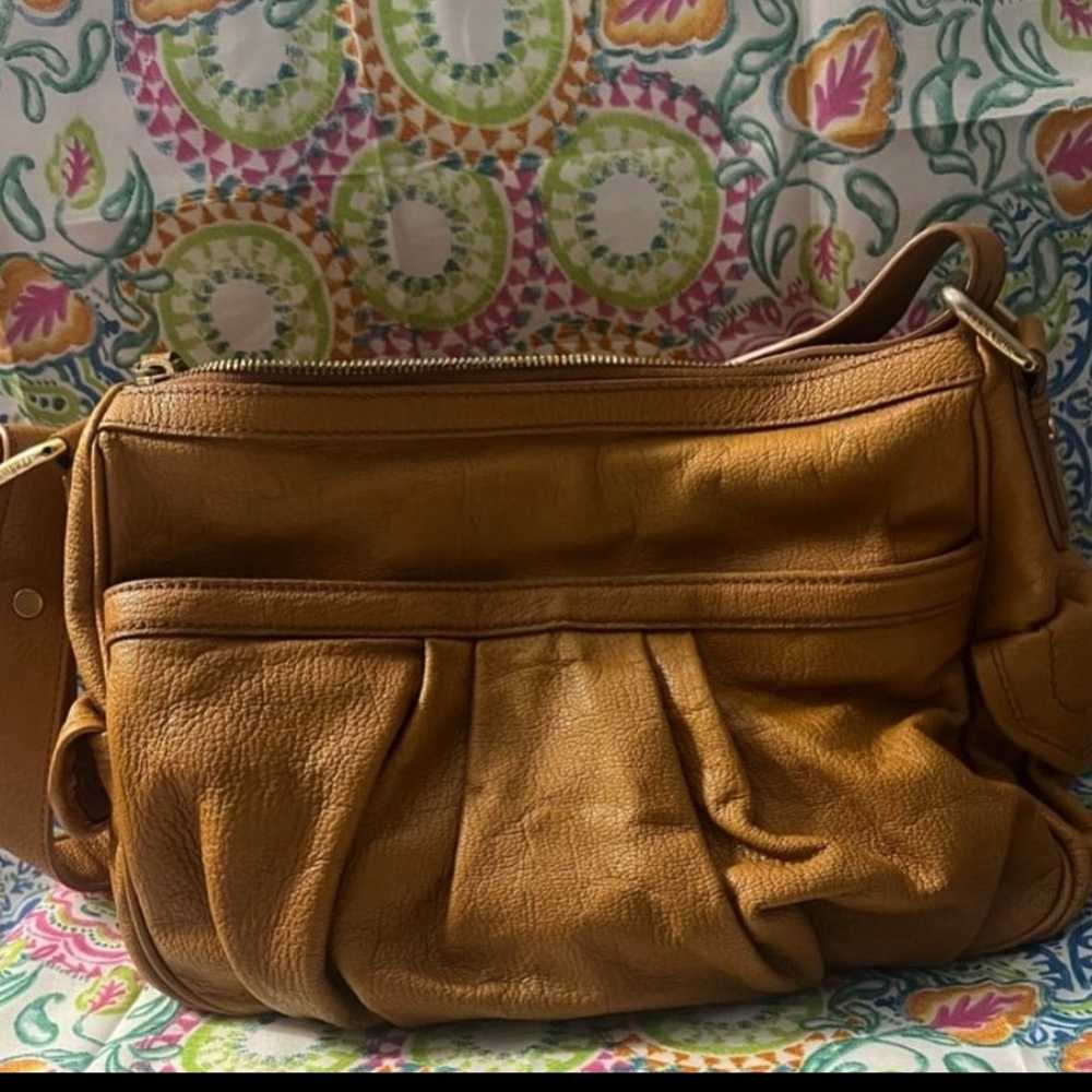 Vintage Nina Ricci Brown Leather Satchel Handbag … - image 2