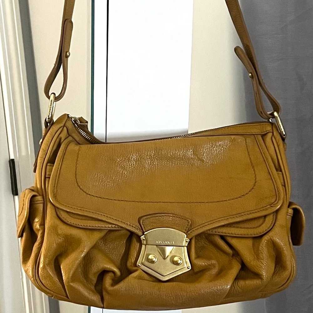 Vintage Nina Ricci Brown Leather Satchel Handbag … - image 3