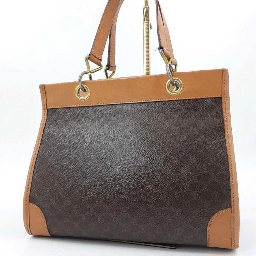 CELINE Handbag Macadam Leather Gold Hardware Old … - image 1