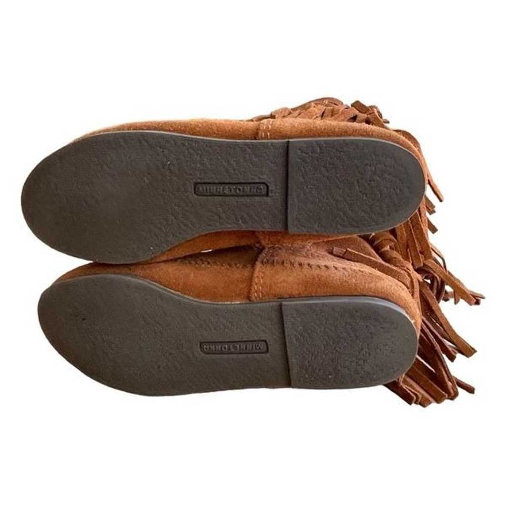 Minnetonka Boot Brown Suede 3-Layer Fringe Flat B… - image 9