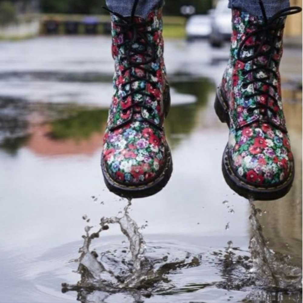 Dr Martens 1460 Pascal Black Wild Poppy Floral La… - image 1