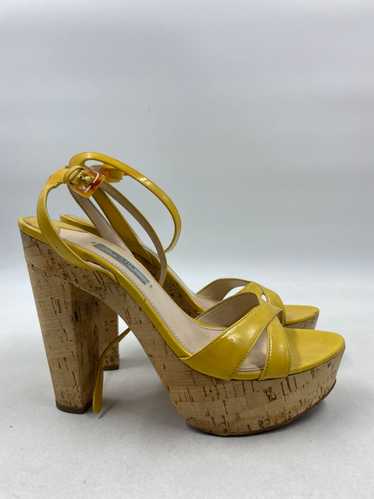 Authentic Prada Yellow Patent Leather Sandals W 7