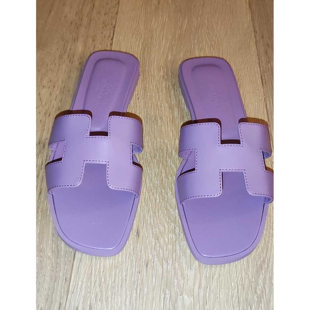 Hermès Oran leather sandals - image 2