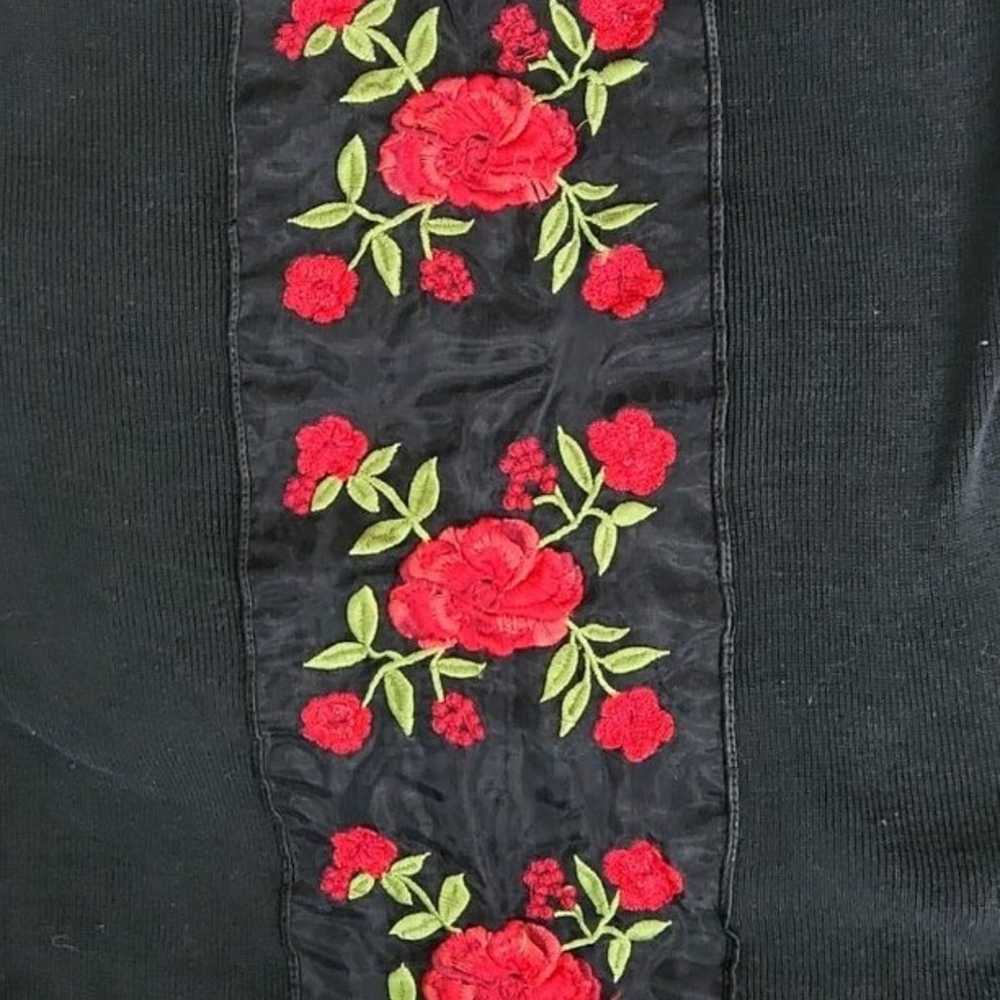 Y2K Vintage Black Red Rose Tank Top - image 2