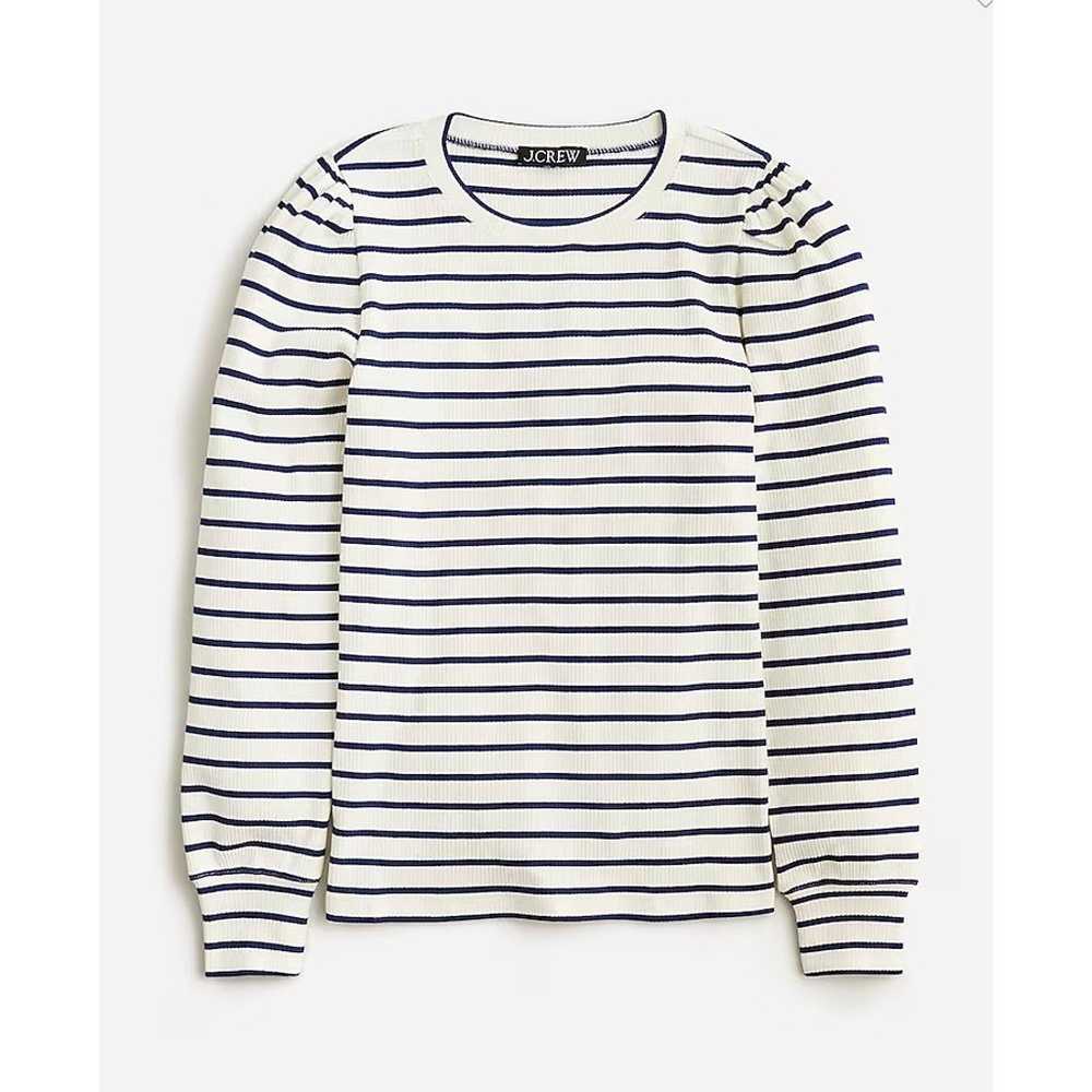 J.Crew - Vintage Rib Puff-Sleeve T-Shirt in Stripe - image 2