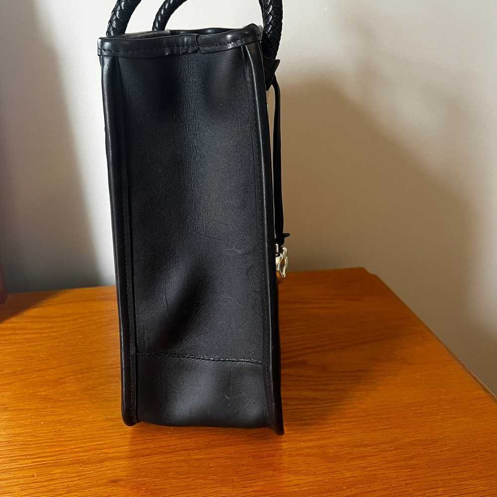 Brighton Black Leather Tote with Zebra print Calf… - image 3