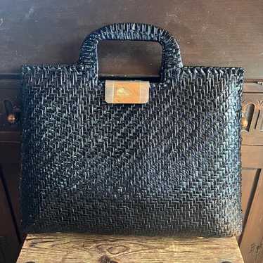 Italian-made Vintage Bag Straw Rattan Retro 70s