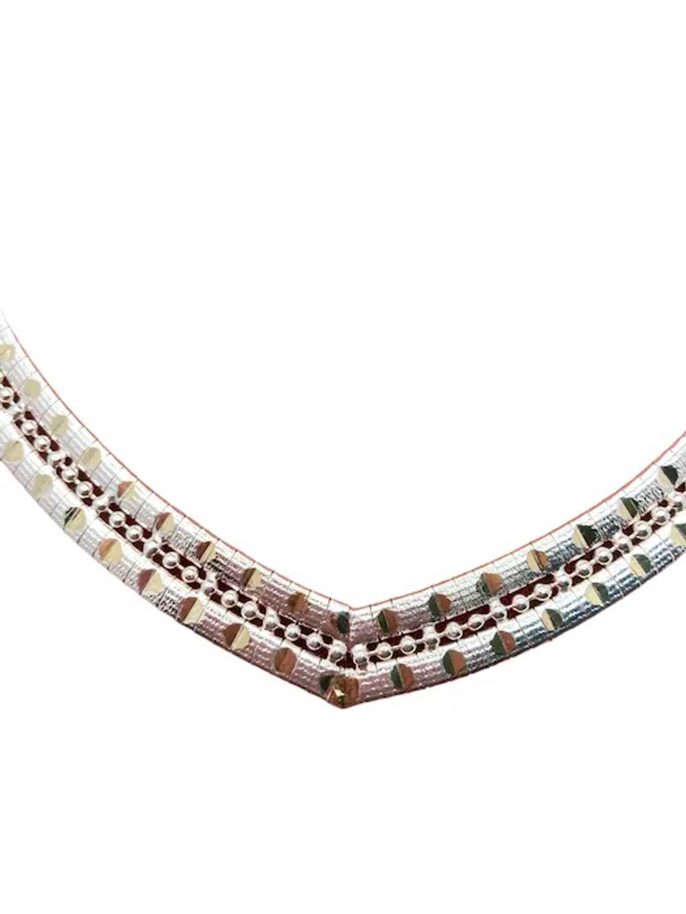 Italian Sterling Silver Choker Necklace - image 4