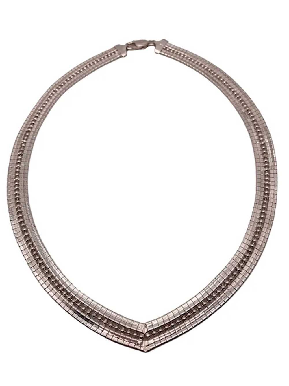 Italian Sterling Silver Choker Necklace - image 6