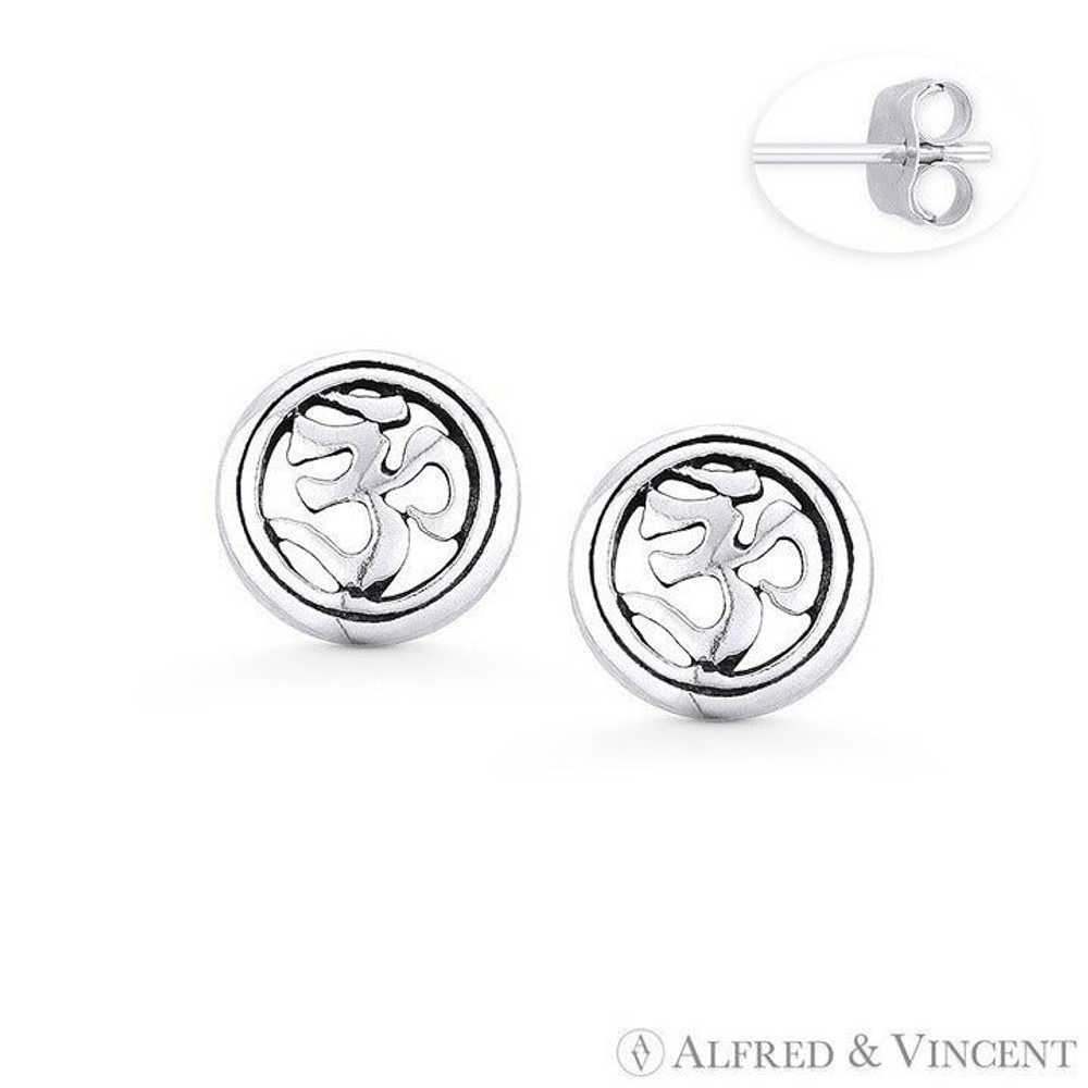 Other Om Aum Symbol & Double-Circle Stud Earrings - image 1