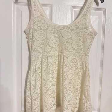 Aeropostale lace sheer top tank top size medium - image 1