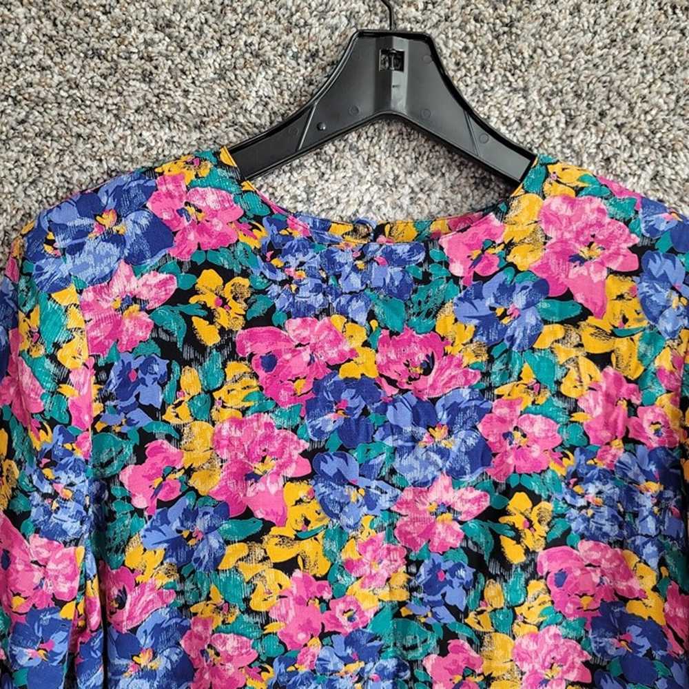 Talbots Top Womens 10 Floral Print Vintage Should… - image 4