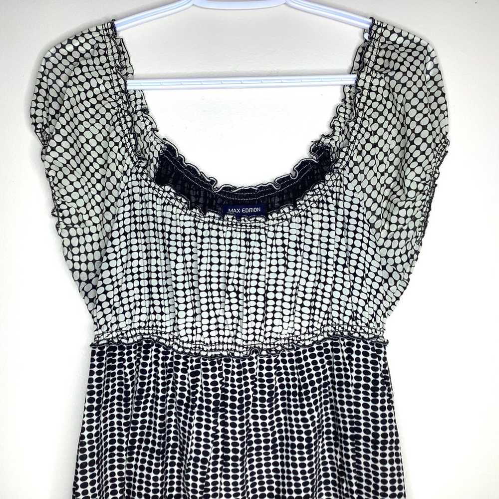 Max Edition Contrast Polka Dot Blouse Size Medium - image 2