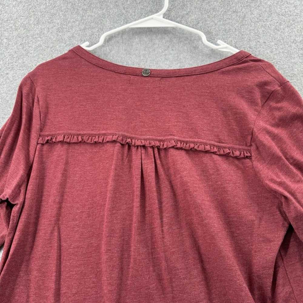 PrAna T-Shirt Womens Medium Dark Red Long Sleeve … - image 10