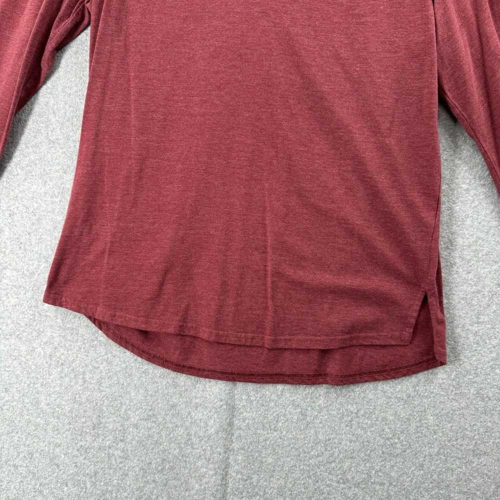 PrAna T-Shirt Womens Medium Dark Red Long Sleeve … - image 3