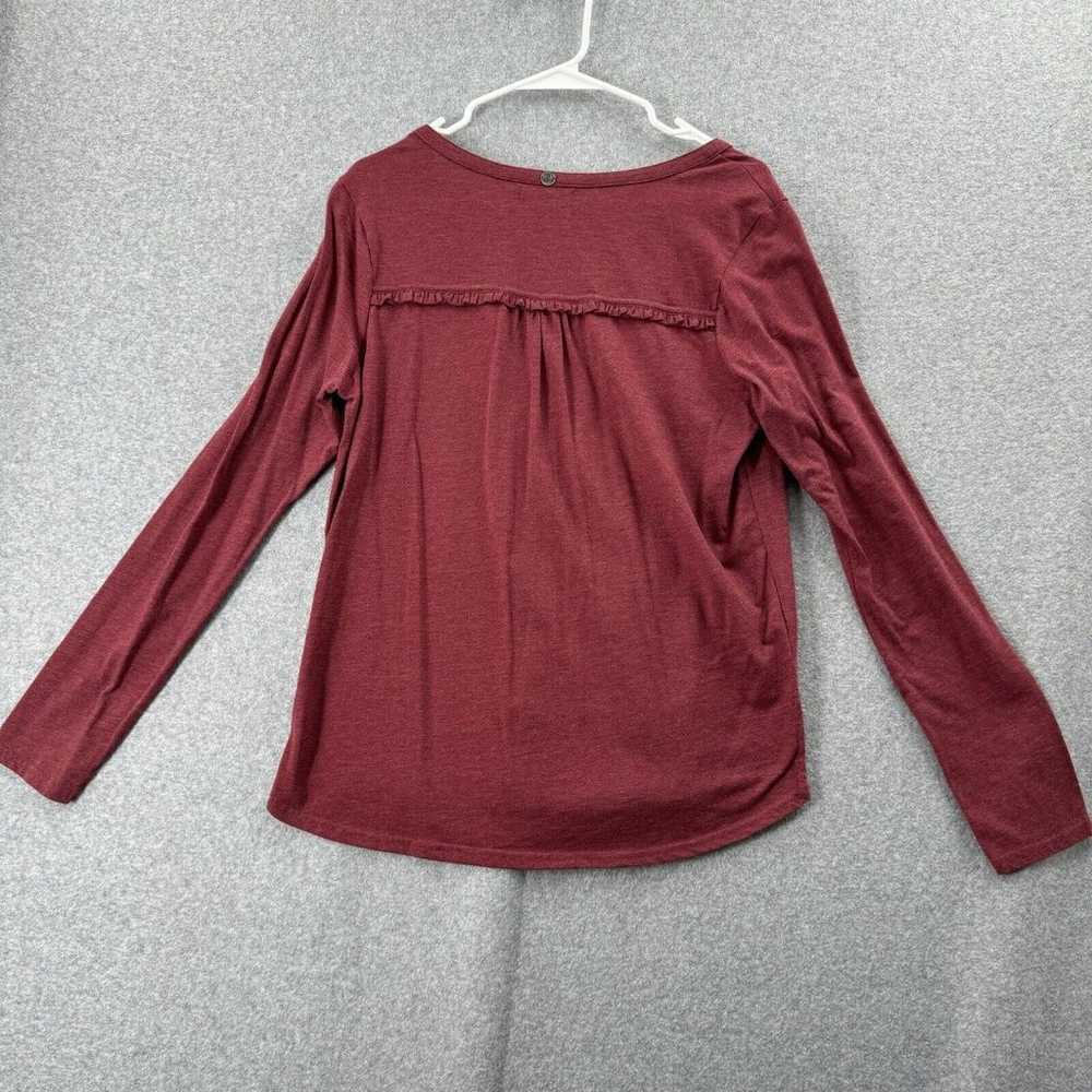 PrAna T-Shirt Womens Medium Dark Red Long Sleeve … - image 9