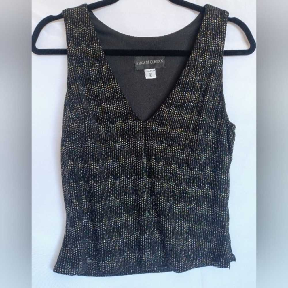 Vintage Jessica McClintock Glitter Sleeveless Top… - image 2