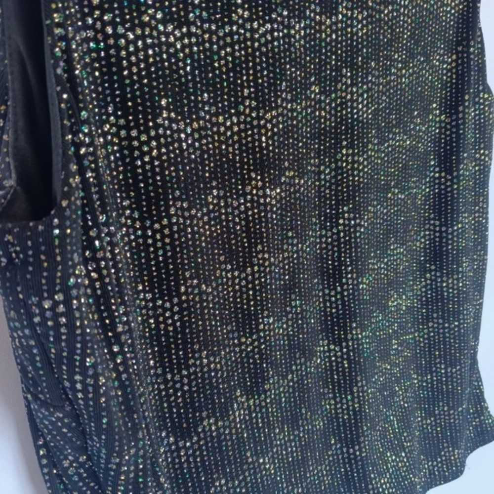 Vintage Jessica McClintock Glitter Sleeveless Top… - image 4