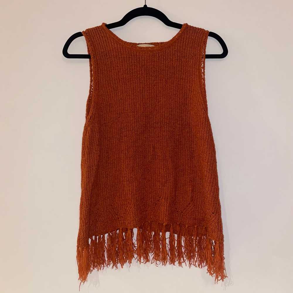 Rust Crochet Tassel Top - image 2