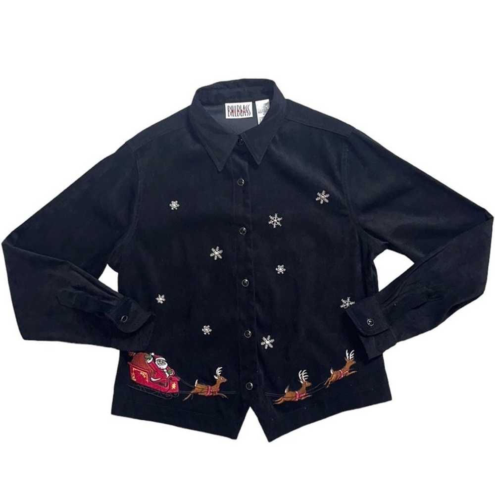 Bill Blass Vintage Christmas Shirt Holiday Button… - image 1