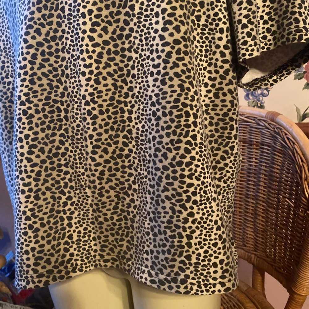 Vintage Leopard print Top stretch t-shirt - image 12