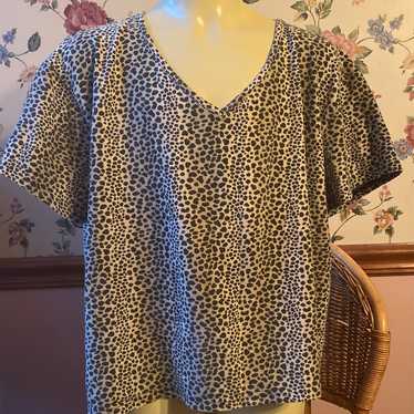 Vintage Leopard print Top stretch t-shirt - image 1