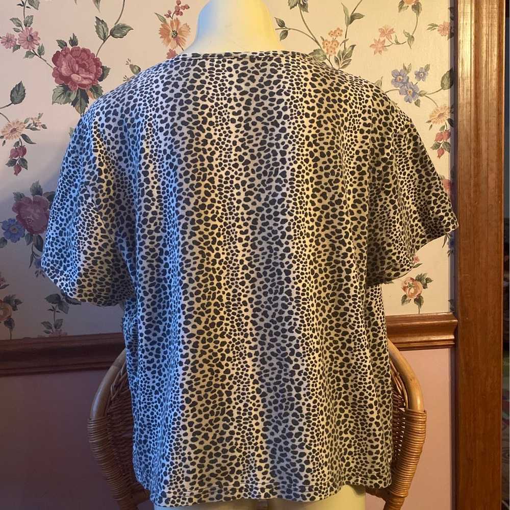 Vintage Leopard print Top stretch t-shirt - image 3