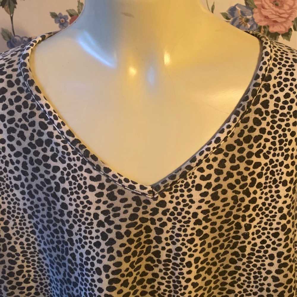 Vintage Leopard print Top stretch t-shirt - image 8