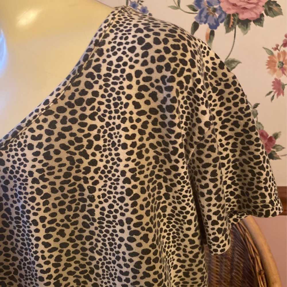 Vintage Leopard print Top stretch t-shirt - image 9