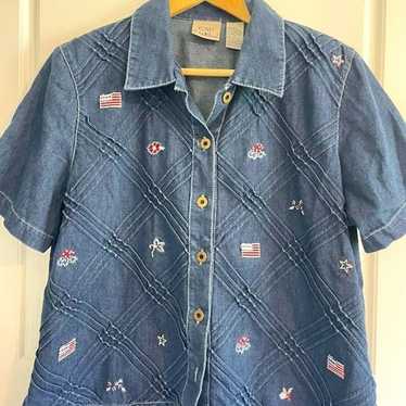 Vintage Koret Denim Americana Top Size Medium - image 1