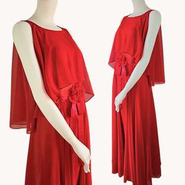 Vintage Jean Varon 1970s Maxi Dress M - image 1