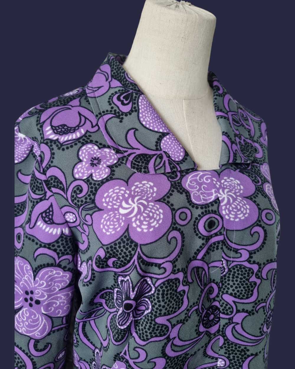 70s Psych Print top L - image 9