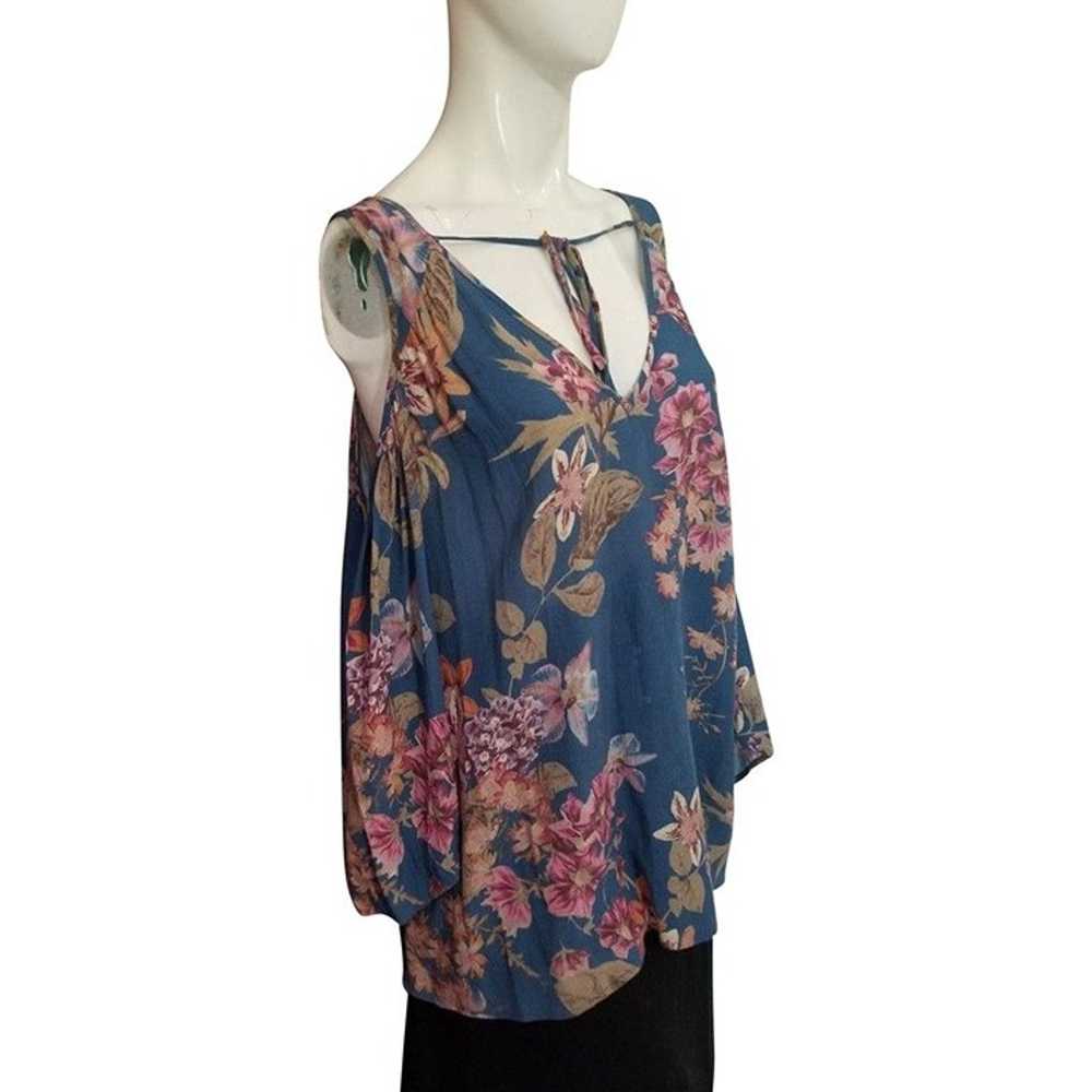 Staccato Floral Boho Blouse Sz M Shoulderless Dus… - image 1