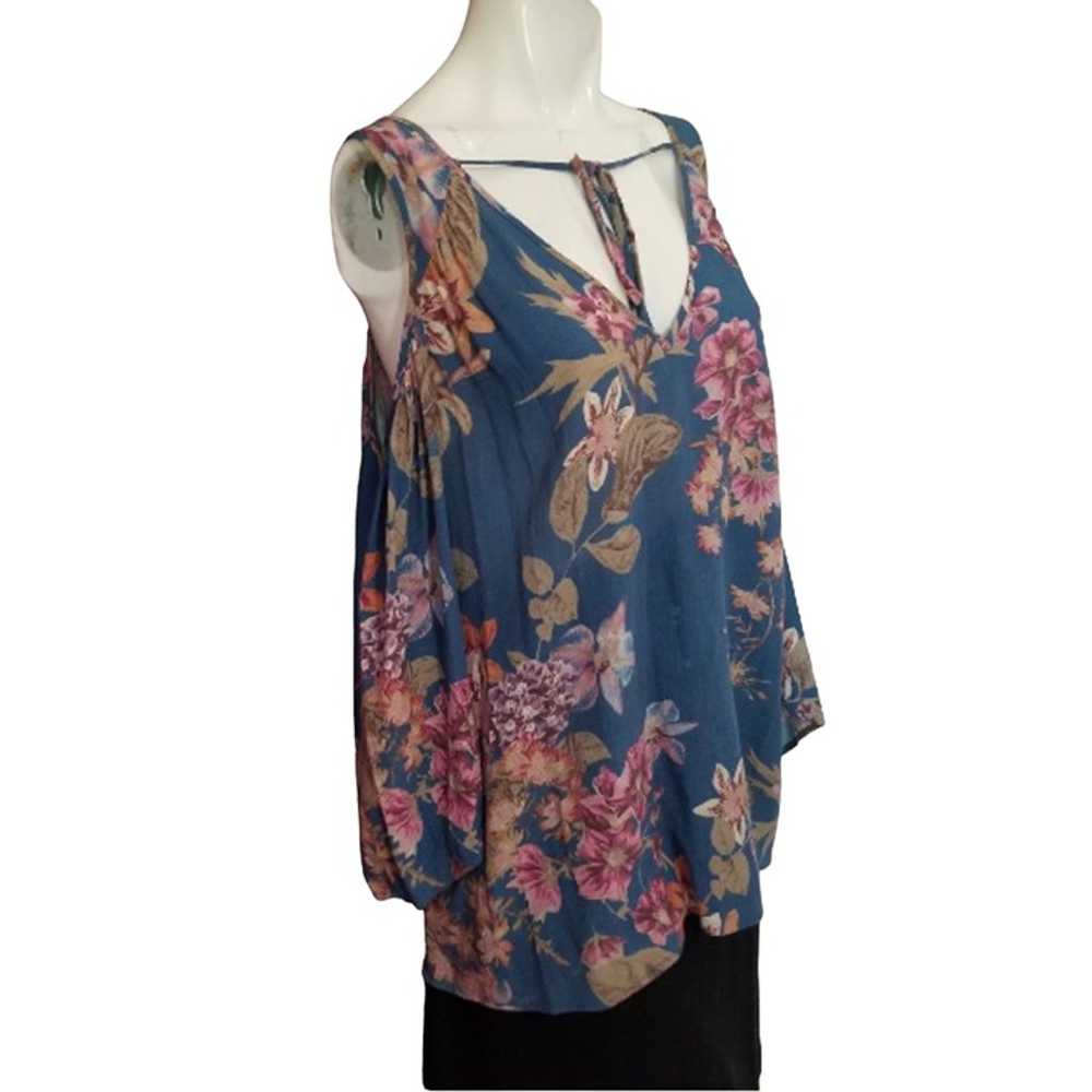 Staccato Floral Boho Blouse Sz M Shoulderless Dus… - image 5