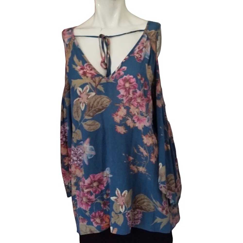 Staccato Floral Boho Blouse Sz M Shoulderless Dus… - image 6