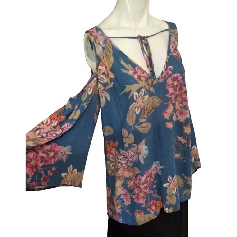 Staccato Floral Boho Blouse Sz M Shoulderless Dus… - image 7